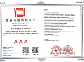 3A企业资信等级证书